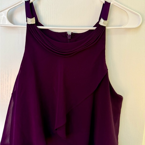 S.L. Fashions Purple High Low Halter Sundress - Picture 5 of 8